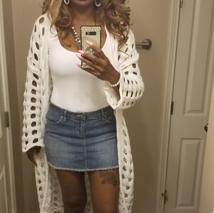 Cute Denim mini skirt with built-in shorts